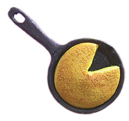 Dollhouse Miniature Skillet Cornbread In Pan